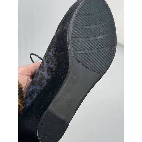 NEW NWT Nicole Laser Blue Leopard Animal Print Platform Leather Shoe Sz 8.5 & 10 - Picture 7 of 11